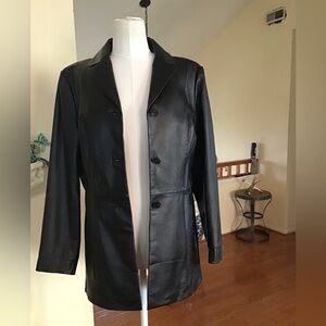 Colebrook women leather blazer size Small